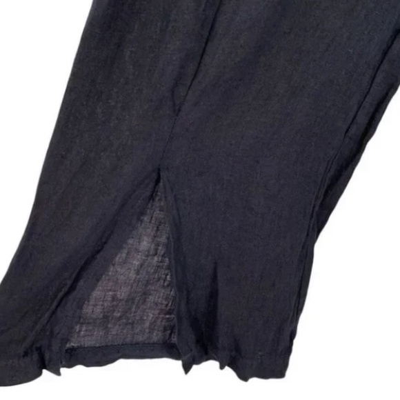 Viola Borghi Linen Pants Baggy Wide leg Parachute Cropped Paper Waist Pockets S - Picture 5 of 16